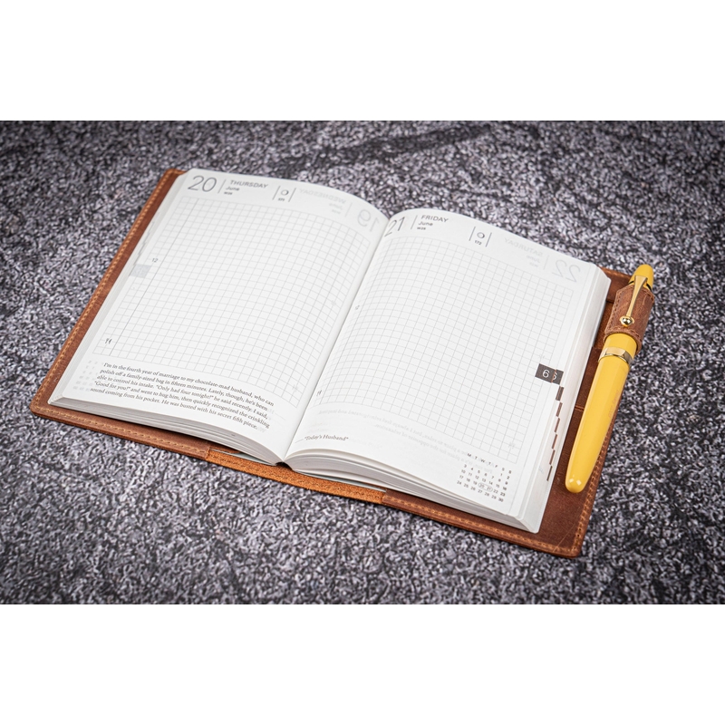 Galen Leather Galen Leather Slim Notebook Cover A6 Crazy Horse Tan