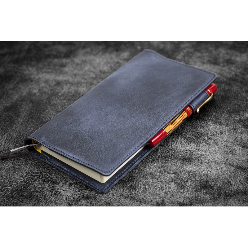 Galen Leather Galen Leather Cover Slim Hobonichi Weeks Crazy Horse Navy Blue