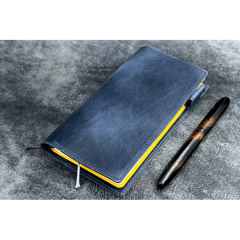 Galen Leather Galen Leather Cover Slim Hobonichi Weeks Crazy Horse Navy Blue