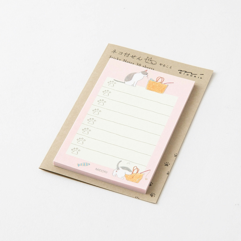 Midori Midori Sticky Notes To Do Cat Pink