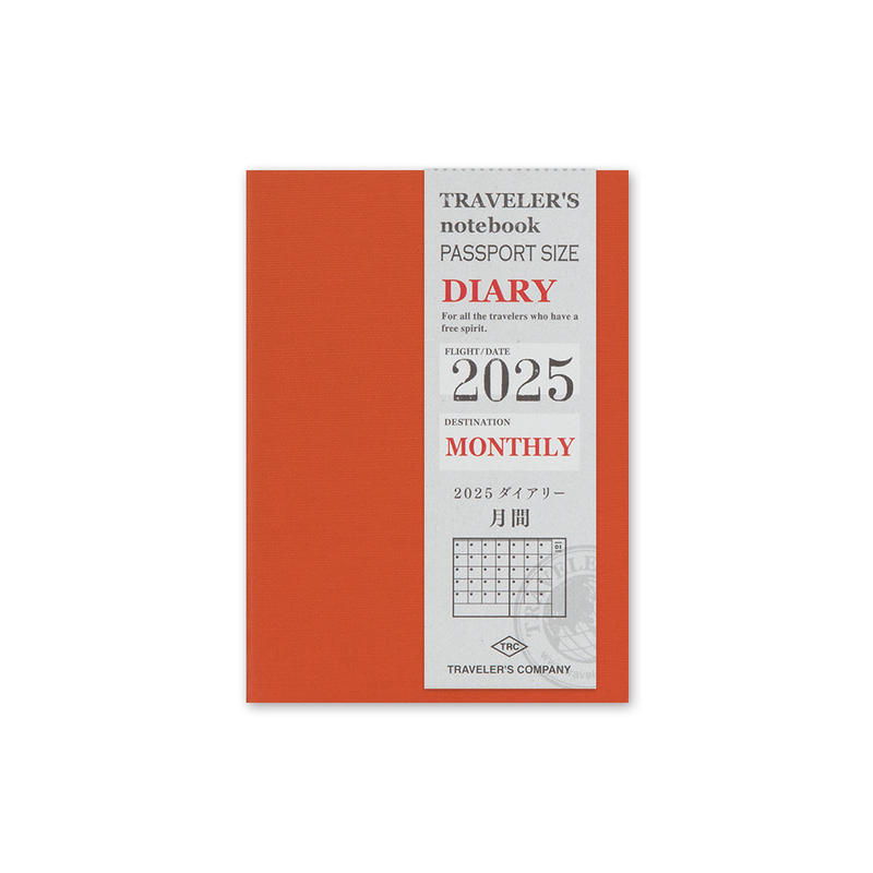 Traveler's Company Traveler's Notebook Refill 2025 Monthly Diary Passport Size