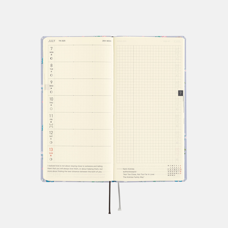 Hobonichi Hobonichi Techo Weeks 2025 Yumi Kitagishi: Beautiful Wallpaper