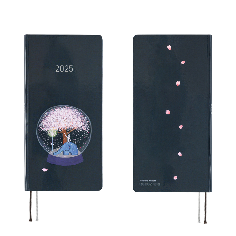 Hobonichi Hobonichi Techo Weeks 2025 Hiroko Kubota: Night Cherry Blossom Snow Globe