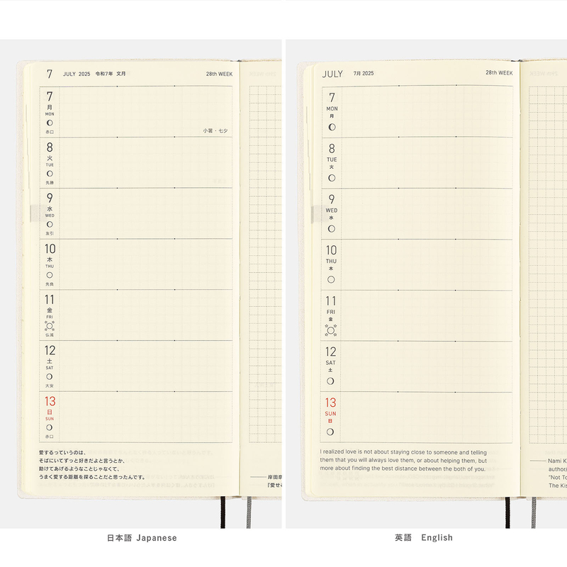 Hobonichi Hobonichi Techo Weeks Keiko Shibata: Thanks for your hard work, Aoki-san Agenda 2025 Settimanale