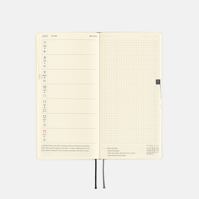 Hobonichi Hobonichi Techo Weeks 2025 White Line: Ivory