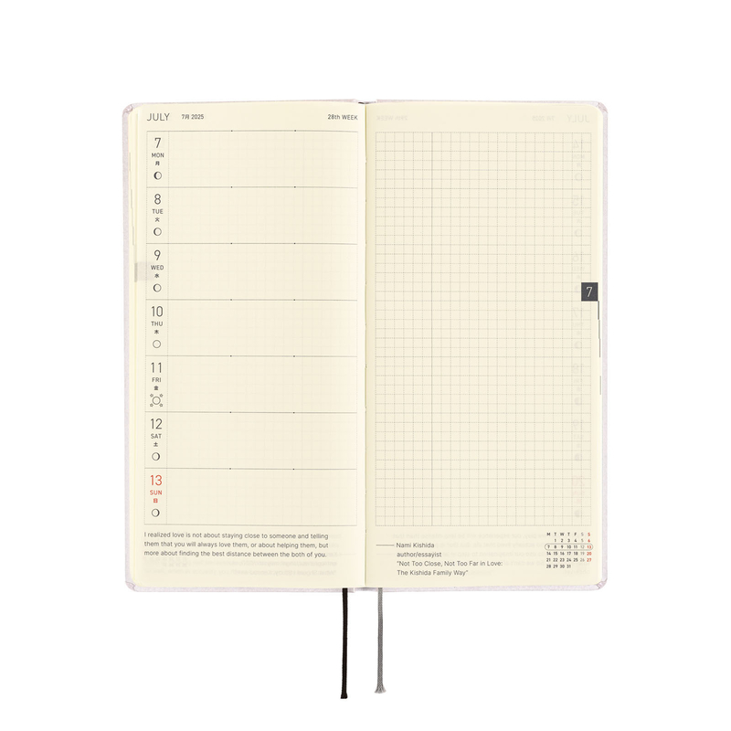 Hobonichi Hobonichi Techo Weeks Paper Series: Platinum White Agenda 2025 Settimanale