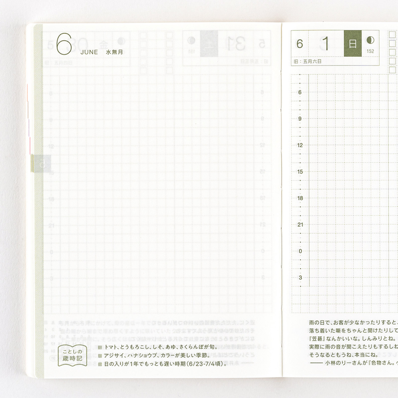 Hobonichi Hobonichi Techo Original Book 2025 Agenda A6 Giornaliera