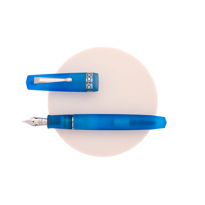 Radius Radius Settimo Fountain Pen Frosted Blue & Rhodium