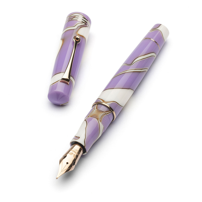 Leonardo Officina Italiana Leonardo Momento Zero Fountain Pen Nuvola Lilac & Rose Gold