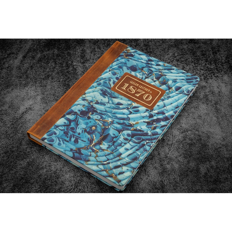 Galen Leather Galen Leather 1870 Marbled Notebook A5 Ocean Waves