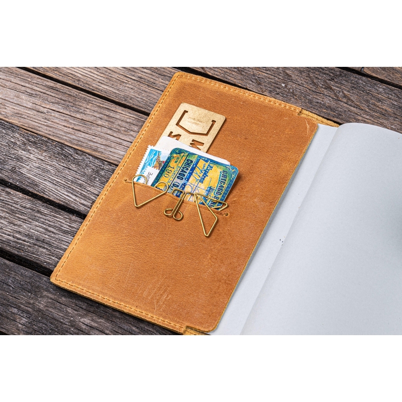 Galen Leather Galen Leather Slim Notebook Cover A6 Crazy Horse Honey Ochre