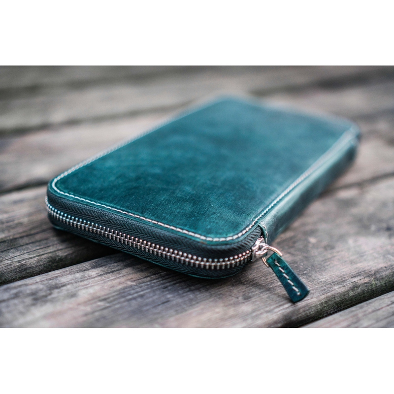 Galen Leather Galen Leather Cover Hobonichi Weeks Mega con Zip Crazy Horse Forest Green