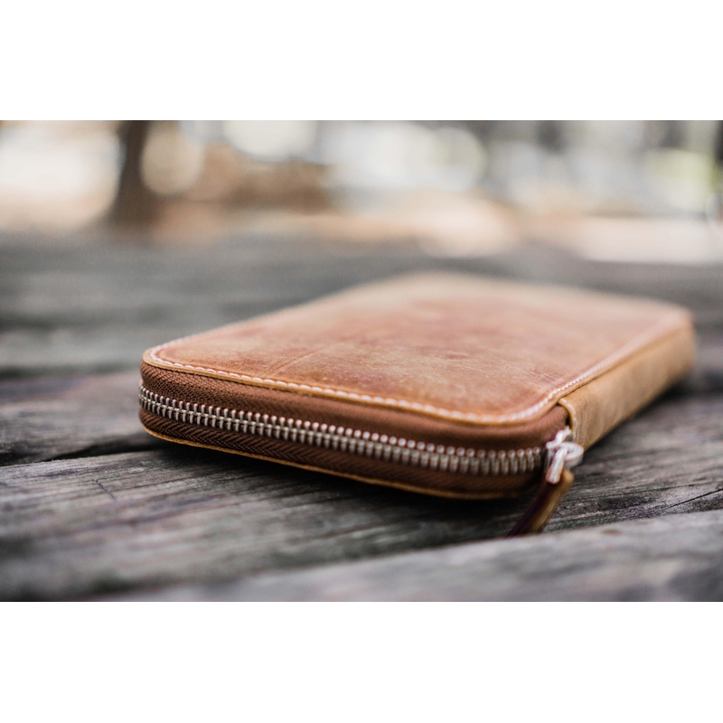 Galen Leather Galen Leather Cover Hobonichi Weeks Mega con Zip Crazy Horse Brown