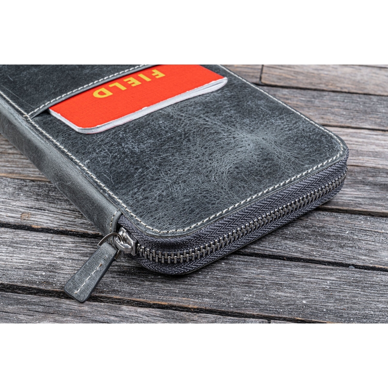 Galen Leather Galen Leather Cover Hobonichi Weeks con Zip Crazy Horse Smoky Grey