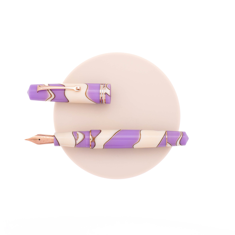 Leonardo Officina Italiana Leonardo Momento Zero Fountain Pen Nuvola Lilac & Rose Gold 14k