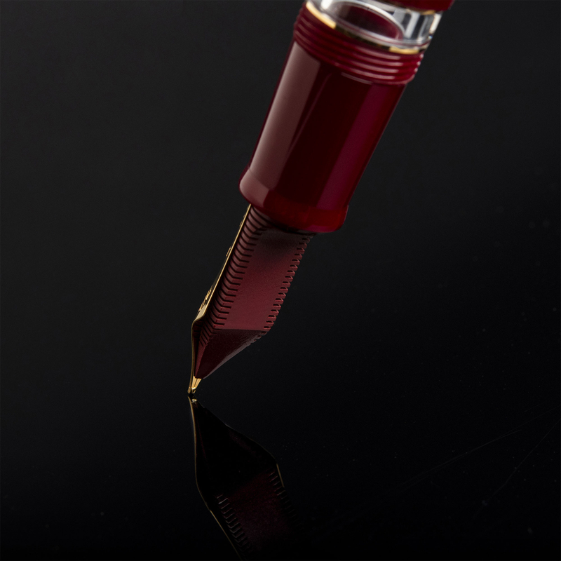 Leonardo Officina Italiana Leonardo Dodici Guillochè No. 6 Fountain Pen Burgundy Red & Rhodium Limited Edition