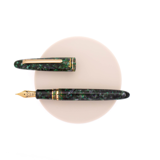 Cyprus Fountain Pen – Mint Swirl Alumilite hot – Chrome Finish