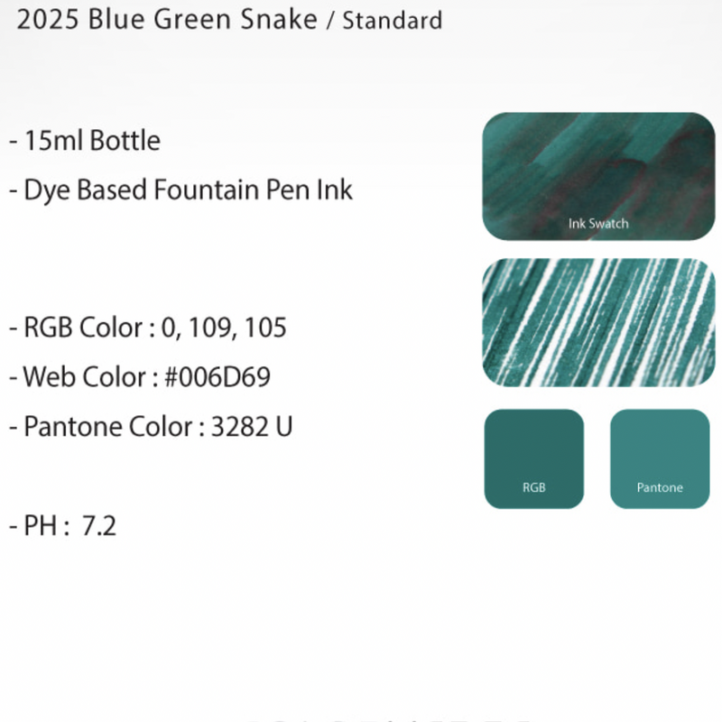 Colorverse Colorverse 2025 Blue Green Snake Standard Ink Bottle 15 ml