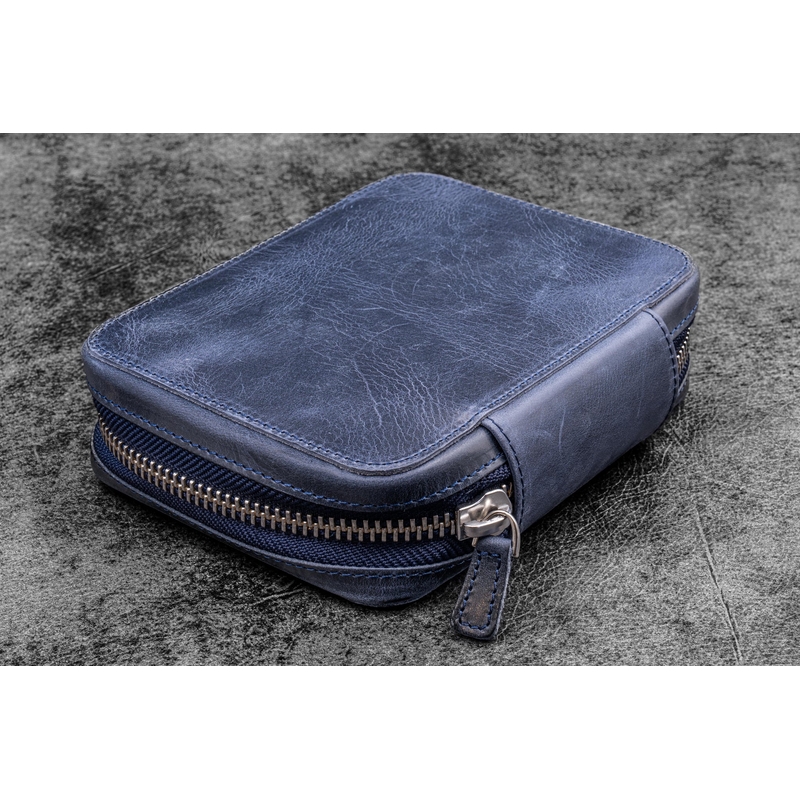 Galen Leather Galen Leather Expansi-Pouch 10 Slots Pen Case Crazy Horse Navy Blue