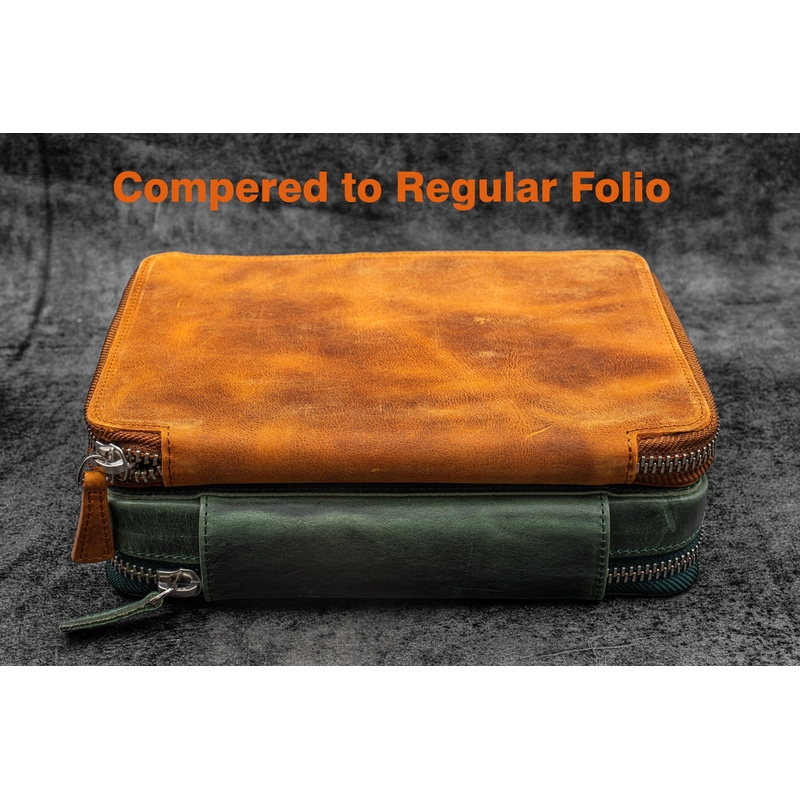 Galen Leather Galen Leather Expansi-Folio A5 Crazy Horse Forest Green