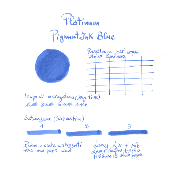 Platinum Pigment Ink Blue Ink Bottle 60 ml