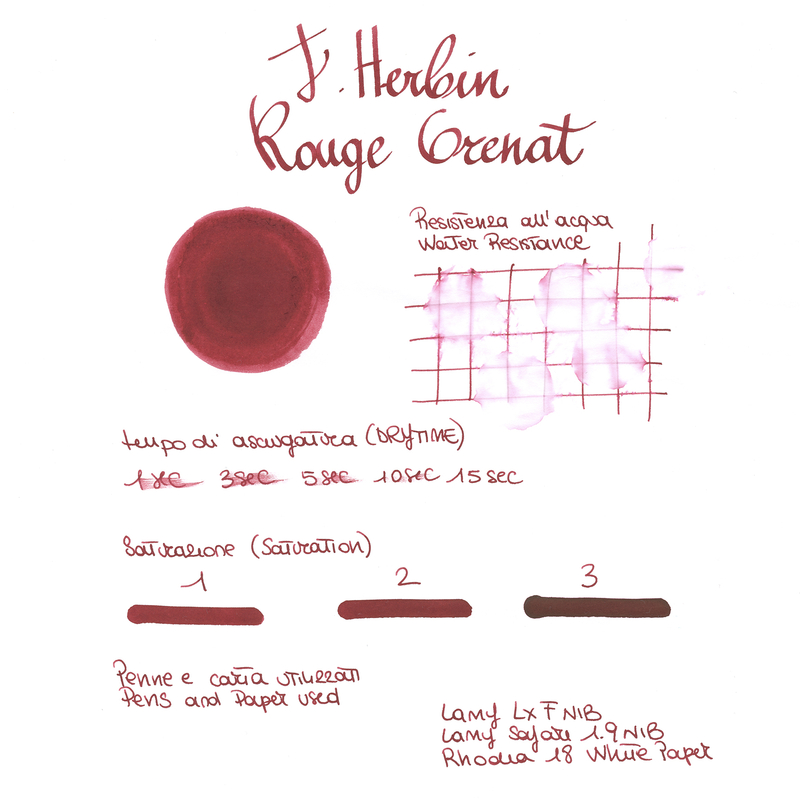Herbin Rouge Grenat 6 Ink Cartridges